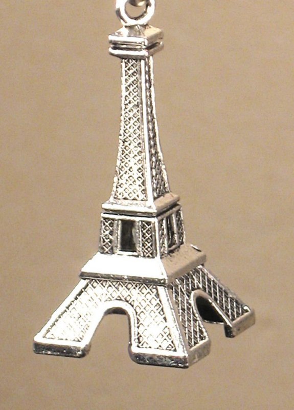 Springtime In Paris France French Silver Eiffel Tower With Handmade Glass Rose Rhinestone Ceiling Fan Pull Chain
