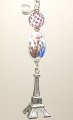 Springtime In Paris France French Silver Eiffel Tower With Handmade Glass Rose Rhinestone Ceiling Fan Pull Chain 