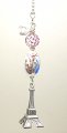 Springtime In Paris France French Silver Eiffel Tower With Handmade Glass Rose Rhinestone Ceiling Fan Pull Chain