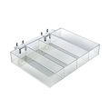 Azar Displays 225544-2pack Four-compartment Tray For Pegboard Slatwall Pack Of 2 