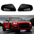Glossy Black Mirror Cover Caps For 2015 2024d Mustang Without Turn Signal Replacement Abs Side Covers For Ecoboost Gt V6 2 