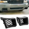 Hecasa Bumper Caliper Air Duct Set Compatible With 2003-2007 Chevy Silverado 1500 Carbon Fiber Style Pair Vent Bezel Cover Trim