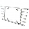C5 C6 C7 Corvette Billet Open End License Plate Frame Chrome 3 8 In Thick T-6061 Aircraft Aluminum With Angle Cut Louvers 