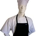 Chefskin 6x Xxxxxxl Chef Set Jet Black Apron Hat Ultra Lite Fabric