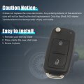 Uxcell Car Replacement Uncut Blade Flip Fob Remote Key Case For Vw Transporter Polo Golf 2 Button Black