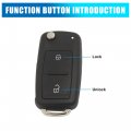 Uxcell Car Replacement Uncut Blade Flip Fob Remote Key Case For Vw Transporter Polo Golf 2 Button Black