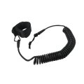 Black Coiled Leash 10 8 Foot 5 Mm Thick Premium Surf For Paddle Board Leg Rope 