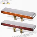 Partsam Pair Of 9-1 4 L Red Amber Led Double Face Truck Semi Trailer Light Bars Chrome Plastic Dual Function Marker And Turn
