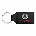 Ipick Image Compatible With Honda Civic Type-r Rectangular Black Leatherette Key Chain