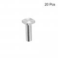 Uxcell Square Head Bolt 20pcs M6 X 20mm Fully Thread Carbon Steel Grade 4 8 Machine Screws