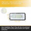 X Autohaux 1 Pair Led License Plate Light Car Number Lamp Error Free Replacement White For Mini Cooper R50 2001-2006