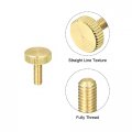 Uxcell Knurled Thumb Screws M4x12mm Flat Brass Bolts Grip Knobs Fasteners For Pc Electronic Mechanical 5pcs