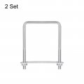 Uxcell Square U-bolts 2 Sets 82mm 3 23 Inner Width 120mm Length M8 304 Stainless Steel U Clamp Bolt With Nuts And Plates For