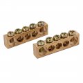 5 Positions Electric Wire Screw Terminal Ground Copper Neutral Bar 2pcs 