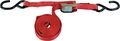 Extra Long Tie Down Strap 1 In X 144 Red Cam Action Buckle And Vinyl Covered S Hooks 4500 Lb Test Nylon Webbing For Motorcycles 