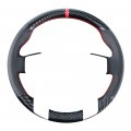 Diy Stitching Carbon Fiber Steering Wheel Cover For Toyota Tundra Sequoia 2014 2021 Tacoma 2012 4runner 2010 Red Leather 