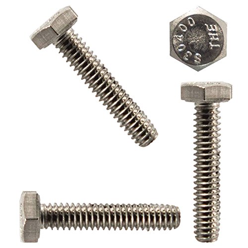 1 2-13 X 4-1 2 Hex Head Cap Screw Bolts External Drive Stainless Steel 18-8 Full Thread Bright Finish Flat Point Quantity 5
