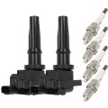 Fits 2001006 For Hyundai Santa Fe 4l L4 2001-2006 Kia Optima 2 Ignition Coil And Spark Plugs 3 Pins Uf285 2 Coils With 4