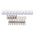 40pcs Pt-31 Lg-40 Plasma Cutting Torch Nickel-plated Extended Electrode Tip 18205l 18866l Swirl Ring Shield Cap