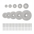 Uxcell 10pcs 16mm-60mm Diamond Coated Rotary Cut Off Grinding Wheel Discs With 20pcs 1 8 Mandrel