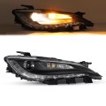 Right Passenger Side Headlight Halogen With Bulbs For 2016 2017 Chrysler 200 Lx C Limited S Clear Lens Black Housing 