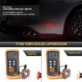 Vipmotoz Chrome Housing Red Full Led Rear Side Marker Light Parking Lamp For 2010-2015 Chevy Camaro Driver Passenger