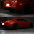 Vipmotoz Chrome Housing Red Full Led Rear Side Marker Light Parking Lamp For 2010-2015 Chevy Camaro Driver Passenger