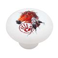Native American Indian Horse Decorative High Gloss Ceramic Drawer Knob 