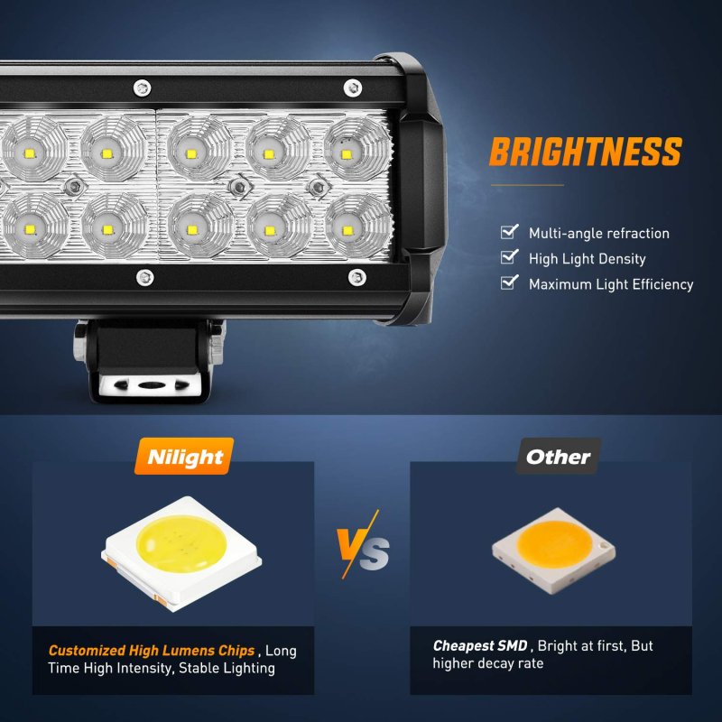 39in 252w Led Light Bar Spot Flood Combo 12v 24v Boat Lighting Off Road Driving Work Lights For Van Camper Car Pickup Atv Utv