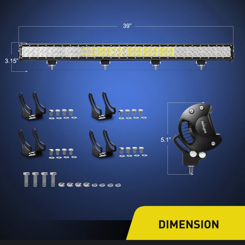 39in 252w Led Light Bar Spot Flood Combo 12v 24v Boat Lighting Off Road Driving Work Lights For Van Camper Car Pickup Atv Utv
