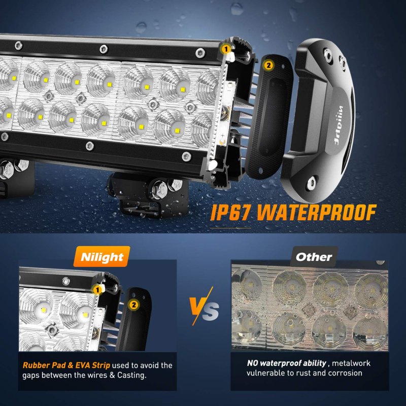 39in 252w Led Light Bar Spot Flood Combo 12v 24v Boat Lighting Off Road Driving Work Lights For Van Camper Car Pickup Atv Utv