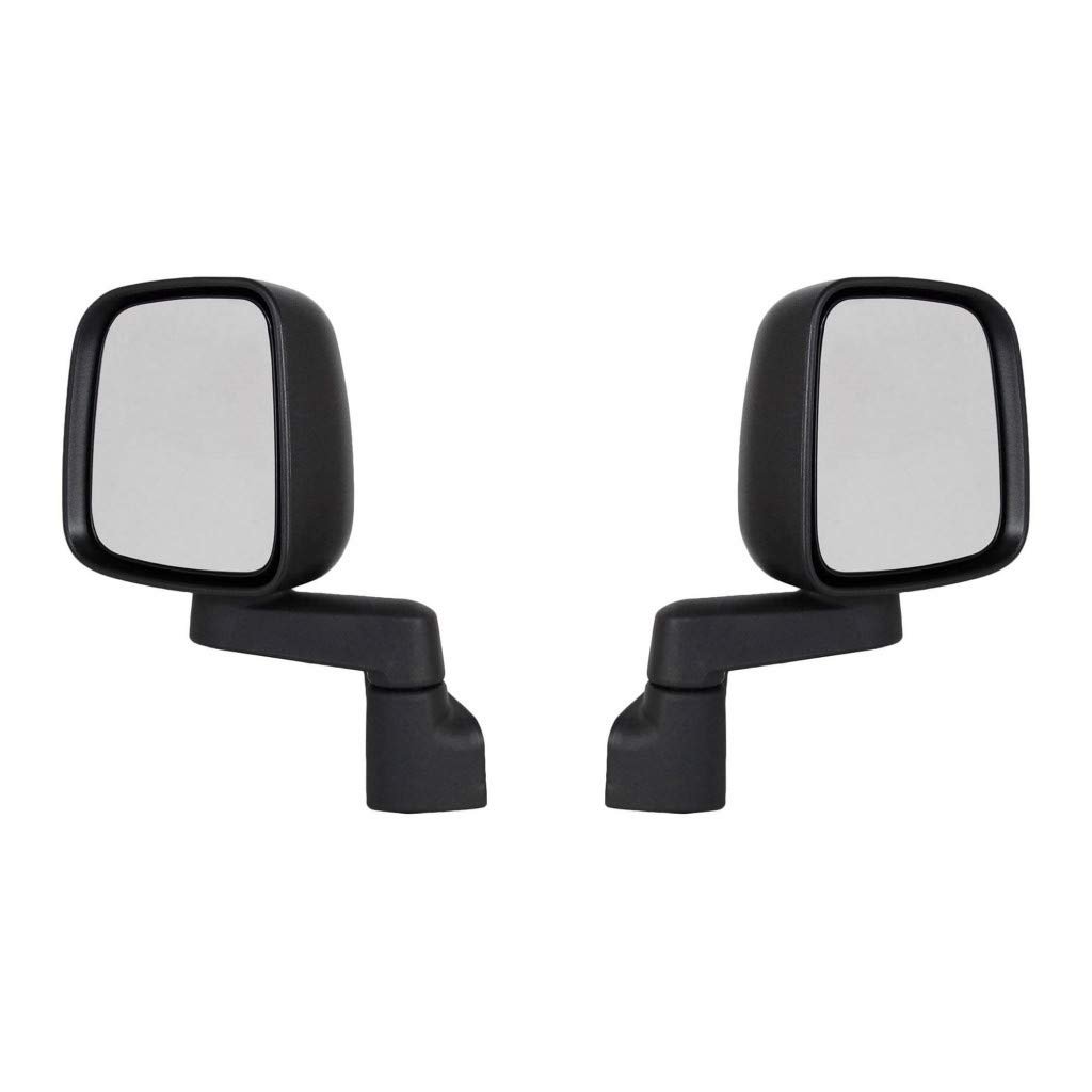 Door Mirror Pair For Jeep Wrangler 2003 2004 2005 2006 Driver And Passenger Side Manual Non Heated Textured Replacement