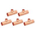 3 8-inch X 1 4-inch Copper Reducing Tee Pressure Pipe Fitting Connector For Plumbing Supply And Refrigeration 5pcs 