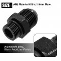 X Autohaux Black 8an Male To M18 1 5mm Metric Thread Fitting Adapter Flare Union Coupler Fuel Oil Line Hose End Aluminum Alloy