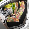 Alaza Hippie Peace Symbol Paisley Floral Car Seat Covers Fronts Only For Women Men Seat W Organizer Pocket Cars Suv Truck Sedan