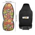 Alaza Hippie Peace Symbol Paisley Floral Car Seat Covers Fronts Only For Women Men Seat W Organizer Pocket Cars Suv Truck Sedan
