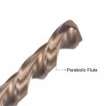 Uxcell M35 High Speed Steel Parabolic Flute Drill Bit 5mm Drilling Diameter 250mm Length Gold Oxide Cobalt Round Shank