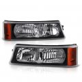 Front Bumper Fog Light Assembly For 2003-2006 Chevy Avalanche Silverado 1500 2500 3500 Matte Black Housing Driver And Passenger 
