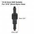 X Autohaux 1 4 6 3mm Sae To 5 16 8mm Straight Fuel Line Hose Quick Release Connector Disconnect Nylon 2pcs