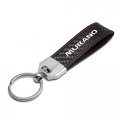 Ipick Image Made For Nissan Murano Real Black Carbon Fiber Loop Strap Key Chain With Red Stitching