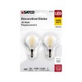Satco S21810 4w G16 5 Led Filament Lamp Dimmable 2700k Warm White 350 Lumens Clear Candelabra Base 120v Wet Location 40w
