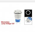 Baomain White Light 12v Momentary 19mm Stainless Steel Button Switch 1no 1nc