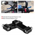 Qiilu Motorcycle Mirror Risers 10mm 8mm Rearview Adapter Kit Riser Mount Extender