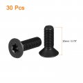 Uxcell M6-1 0x20mm Flat Head Torx Anti Theft Machine Screws 30pcs 10 9 Grade Alloy Steel Drive Countersunk Full Thread Black