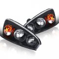 Instyleparts Black Housing Clear Lens Headlights Made For 04-08 Chevy Malibu 