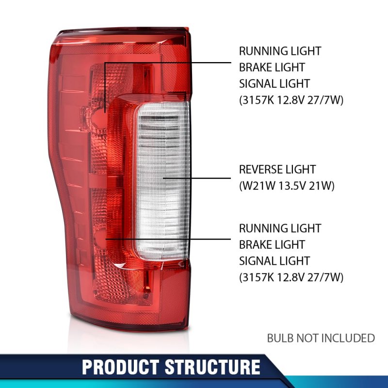 Left Driver Side Taillight Lamp W O Bulbs Fit F250 F350 Super Duty 2017-2019 Facry Taillamp O Blind Spot Monitor Model
