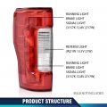 Left Driver Side Taillight Lamp W O Bulbs Fit F250 F350 Super Duty 2017-2019 Facry Taillamp O Blind Spot Monitor Model