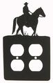 Male Horse Back Rider Double Power Outlet Plate Cover 