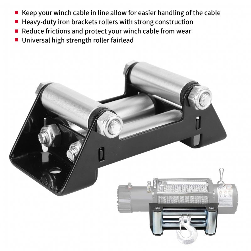 Winch Roller Fairlead 125mm 5in Hole Diatance Side Mount Heavy Duty Guide Universal