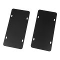 Stainless Steel License Plate Reinforce 2 Pcs Heavy-gauge Black Powder-coated 12 X 6 With Screws Caps Anti-vibration Bending